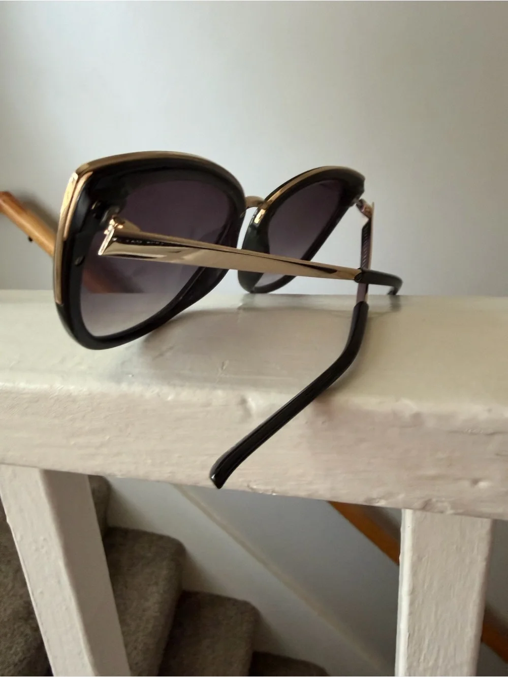 Quay Australia Black Cat Eye Sunglasses with Dark Gradient Lenses